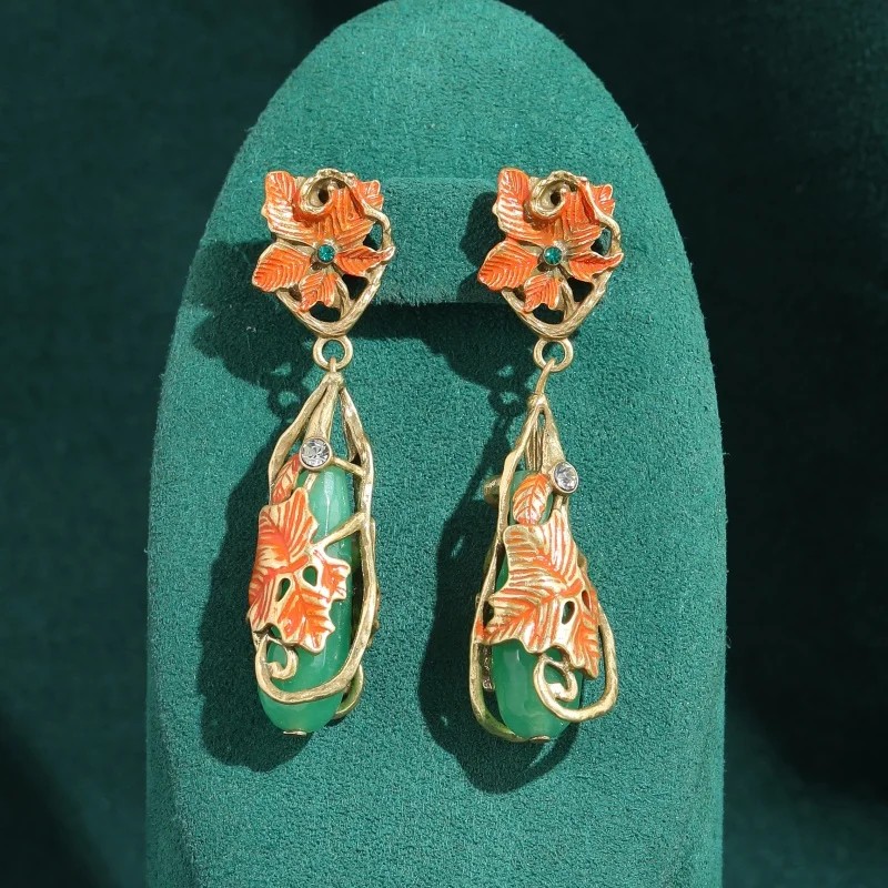 Vintage Water Drop Earrings Colorful Maple Leaf Green Agate Gold Color Luxury Brand High Quality Jewelry For Women Wedding New
Vintage Water Drop Earrings Colorful Maple Leaf Green Agate Gold Color Luxury Brand High Quality Jewelry For Women Wedding New