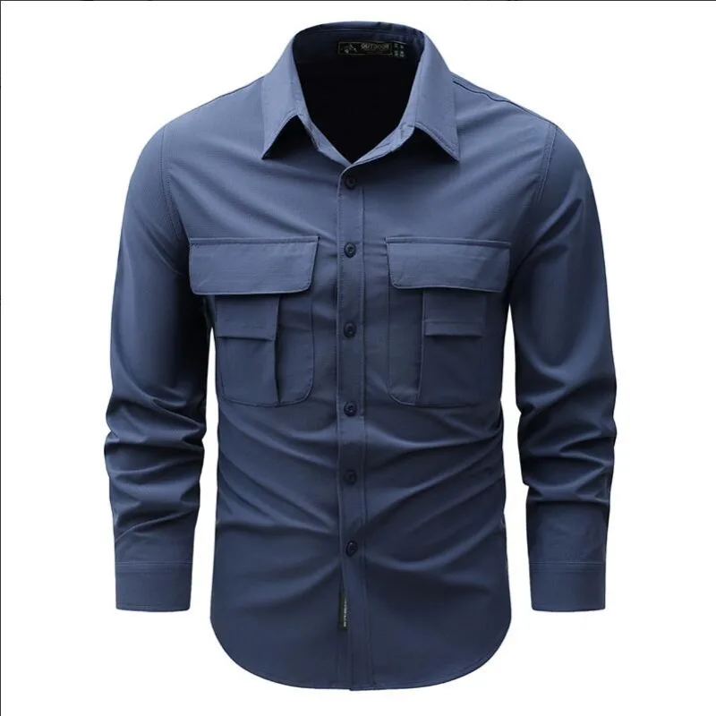 Summer Men Long Sleeves Thin Quick Drying Cargo Shirts Multi Pockets Tooling Shirts Male Outdoor Breathable Comfortable Shirts
Summer Men Long Sleeves Thin Quick Drying Cargo Shirts Multi Pockets Tooling Shirts Male Outdoor Breathable Comfortable Shirts