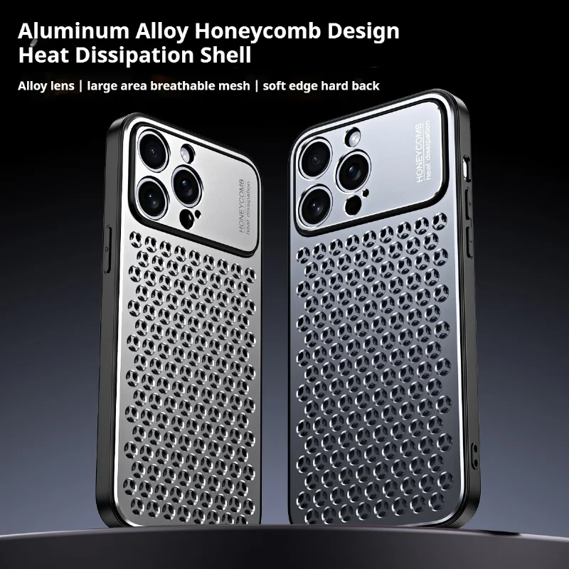 Iphone Phone Cover Aluminum Alloy Heat Dissipation Phone Case Honeycomb Design Breathable Protection Case For Iphone 16/15/14/13
Iphone Phone Cover Aluminum Alloy Heat Dissipation Phone Case Honeycomb Design Breathable Protection Case For Iphone 16/15/14/13