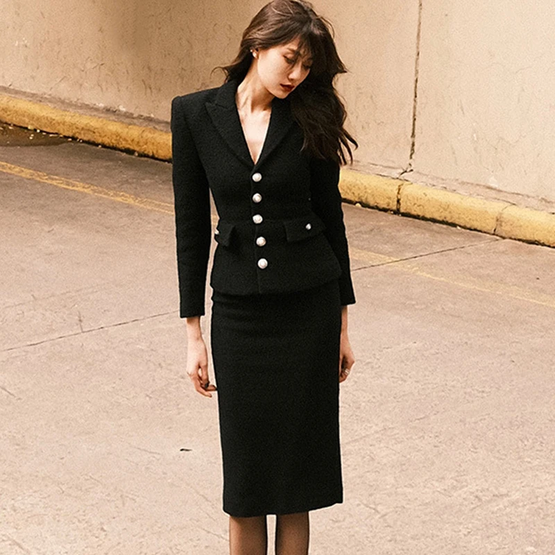 EXJR Li Si Yu Small Fragrance Style Woolen Suit Skirt Set Professional Mid-Length Coat for Women in Their 20s And 30s Polyester
EXJR Li Si Yu Small Fragrance Style Woolen Suit Skirt Set Professional Mid-Length Coat for Women in Their 20s And 30s Polyester