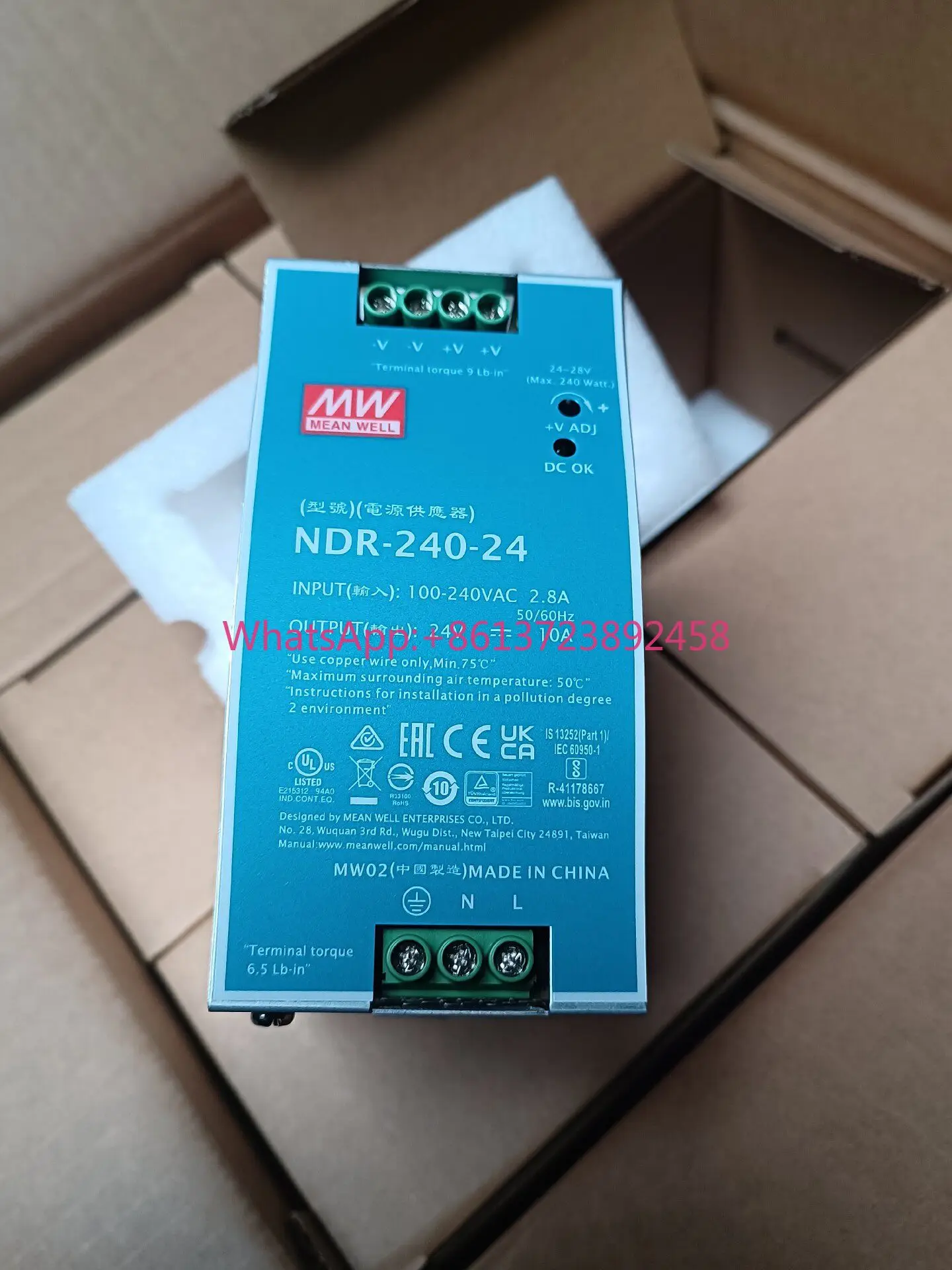 Taiwan Mingwei NDR-240-24 switching power supply rail 240w/24v power supply, high quality
Taiwan Mingwei NDR-240-24 switching power supply rail 240w/24v power supply, high quality