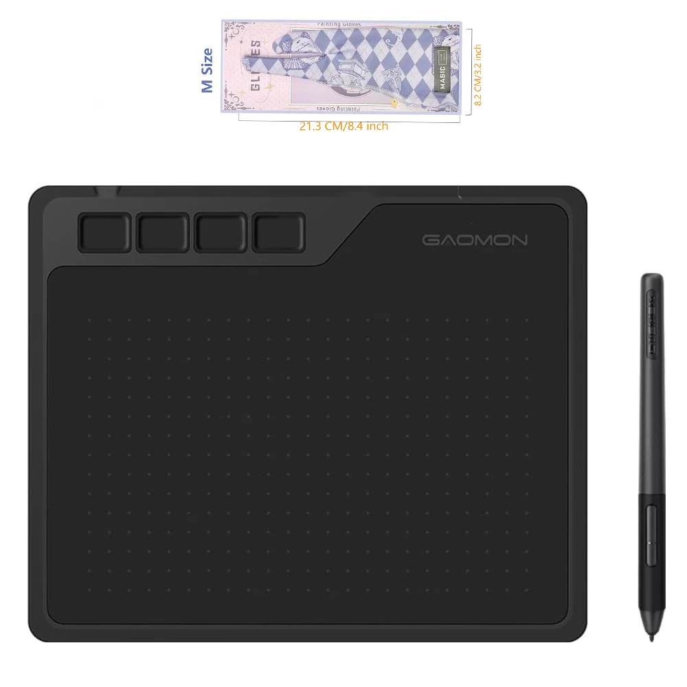6.5 x 4 Inches Drawing Tablet GAOMON S620 Digital Tablet for Drawing/OSU with 8192 Levels Pen and Artist Glove
6.5 x 4 Inches Drawing Tablet GAOMON S620 Digital Tablet for Drawing/OSU with 8192 Levels Pen and Artist Glove