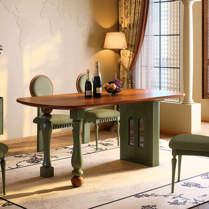 Solid wood dining table Small apartment ash wood high-end rectangular antique storage dining table chair
Solid wood dining table Small apartment ash wood high-end rectangular antique storage dining table chair