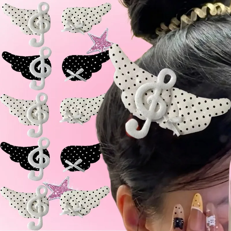 1/2pairs Harajuku Style Hairpins Polka Dot Notes Wing Hair Clips Y2K Kawaii Headwear Party Sweet Lolita Trendy DIY Accessories
1/2pairs Harajuku Style Hairpins Polka Dot Notes Wing Hair Clips Y2K Kawaii Headwear Party Sweet Lolita Trendy DIY Accessories