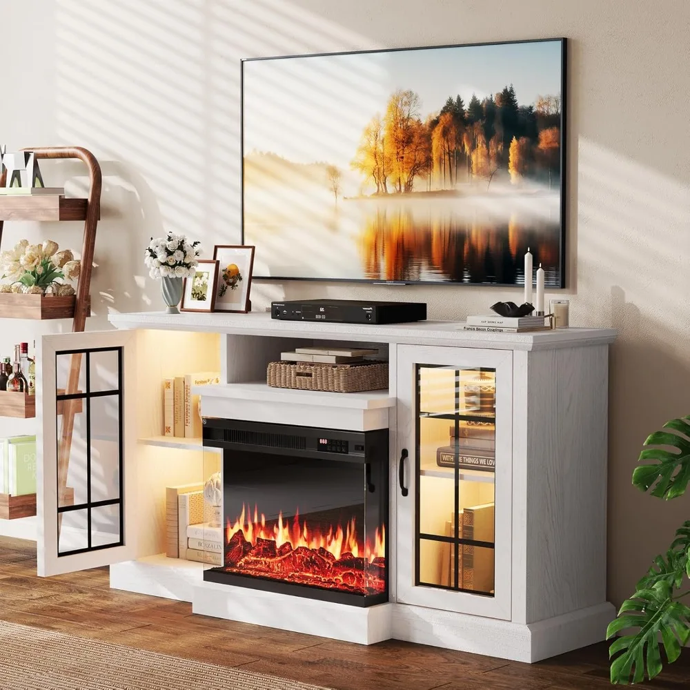 59" Fireplace TV Stand with 3-Side Glass Electric Fireplace for TVs up to 65", Rustic Media Entertainment Center
59" Fireplace TV Stand with 3-Side Glass Electric Fireplace for TVs up to 65", Rustic Media Entertainment Center