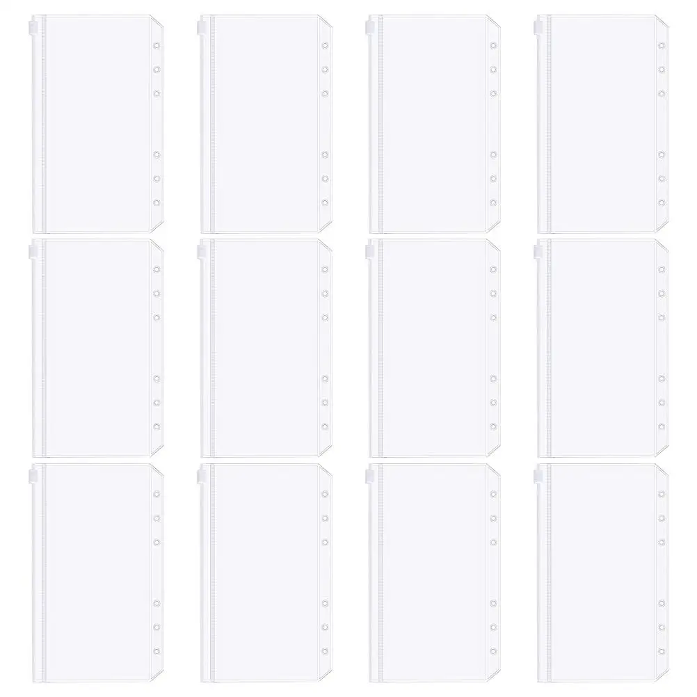 12 Pcs A6 Loose Leaf Binder Bags Reusable Zipper Pouches Transparent PVC Document Filing Business Card Folder Pocket Storage
12 Pcs A6 Loose Leaf Binder Bags Reusable Zipper Pouches Transparent PVC Document Filing Business Card Folder Pocket Storage