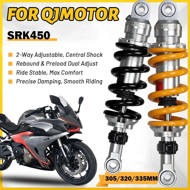 JSMT FOR QJMOTOR SRK450 Central Rear Shock 305/320/335MM Preload Rebound Adjustable Motorcycle Suspension Mod Parts
JSMT FOR QJMOTOR SRK450 Central Rear Shock 305/320/335MM Preload Rebound Adjustable Motorcycle Suspension Mod Parts