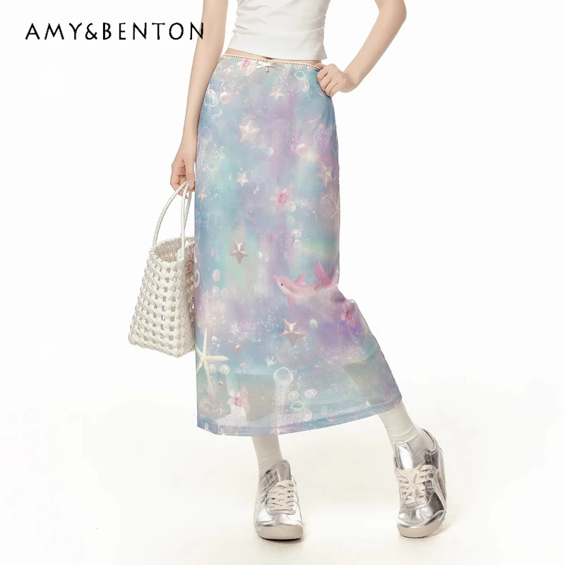 2025 Summer New Women's Clothing High Waist Unique Fresh Printing A-line Long Skirt Blue Mesh Temperament Thin Skirts Ladies
2025 Summer New Women's Clothing High Waist Unique Fresh Printing A-line Long Skirt Blue Mesh Temperament Thin Skirts Ladies