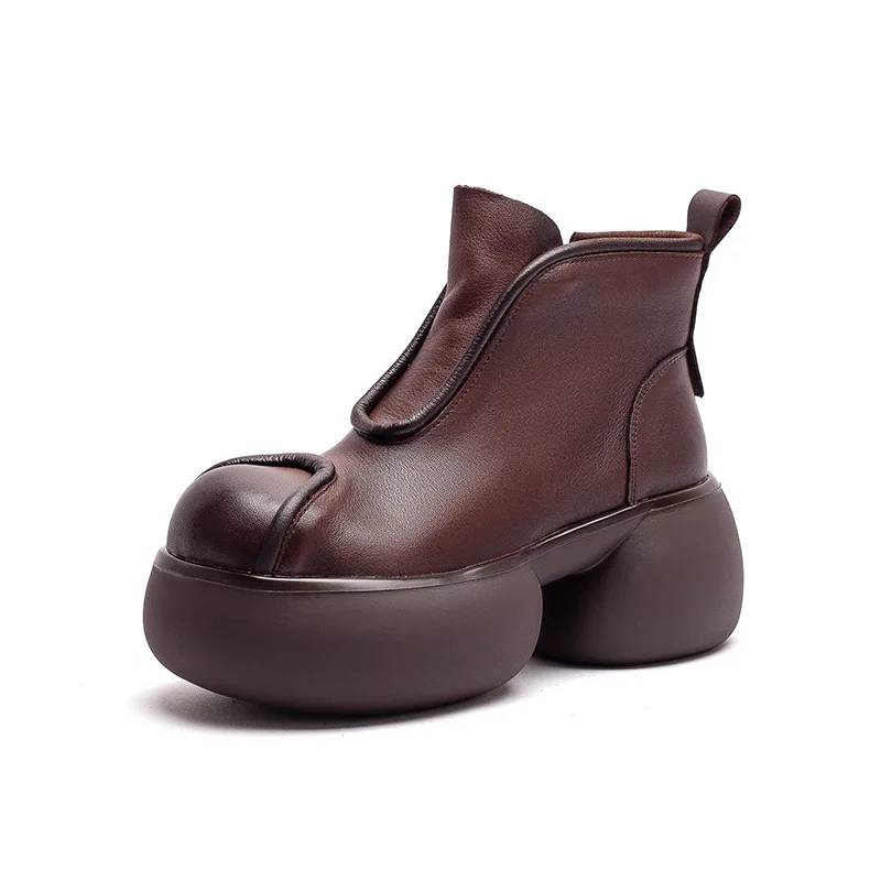 7 Cm Height Womens Ankle Boots Luxury Genuine Leather 2026 Autumn Fashion Platform British Style Handmade Round Toe Ladies Shoes
7 Cm Height Womens Ankle Boots Luxury Genuine Leather 2026 Autumn Fashion Platform British Style Handmade Round Toe Ladies Shoes