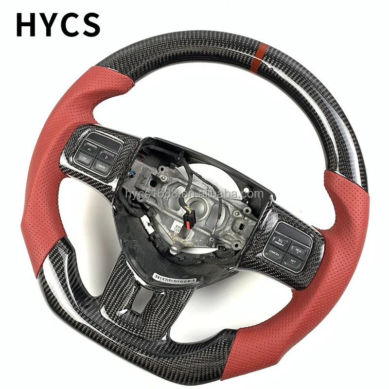Carbon Fiber Steering Wheel Covered in Red Perforated Leather for Jeep Wrangler Grand Cherokee Without airbags
Carbon Fiber Steering Wheel Covered in Red Perforated Leather for Jeep Wrangler Grand Cherokee Without airbags