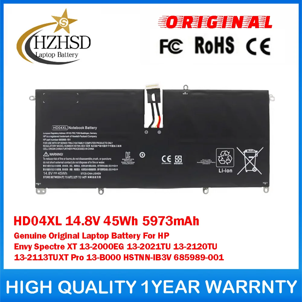 Оригинальная аккумуляторная батарея HD04XL 14.8V 45Wh 5973mAh для ноутбуков HP Envy Spectre XT 13-2000EG 13-2021TU 13-2120TU 13-2113TUXT Pro
Оригинальная аккумуляторная батарея HD04XL 14.8V 45Wh 5973mAh для ноутбуков HP Envy Spectre XT 13-2000EG 13-2021TU 13-2120TU 13-2113TUXT Pro