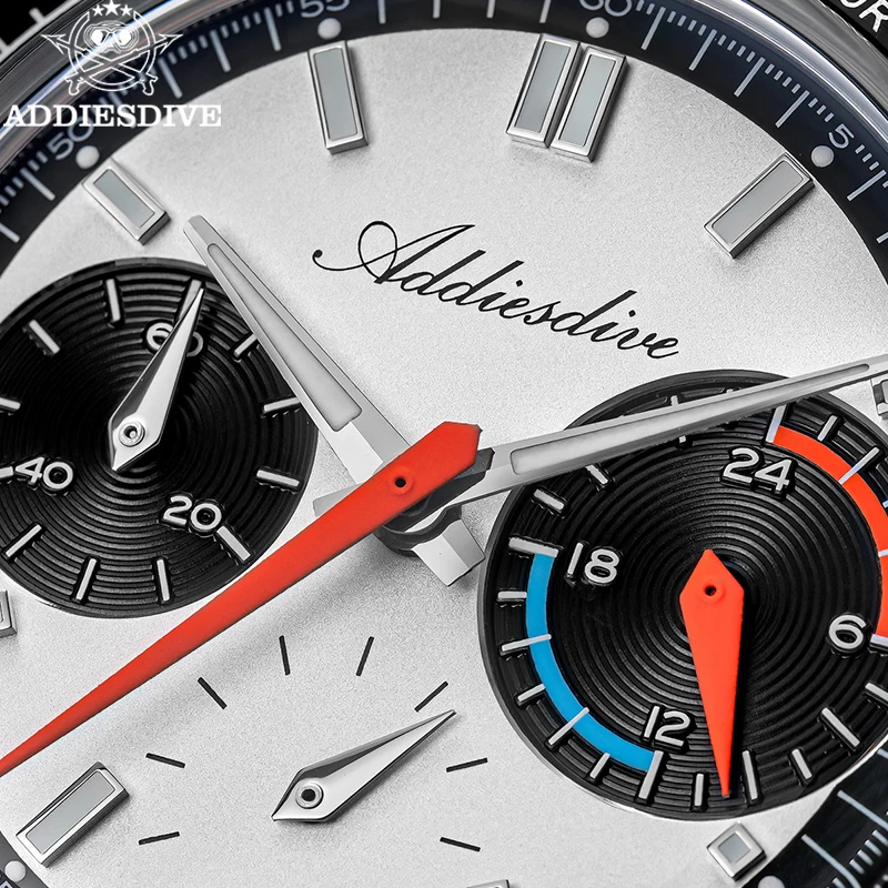 ADDIESDIVE New Chronograph VK63 Men Watch Luxury Quartz Wristwatch Luminous Stainless Steel Bubble Glass 100m Waterproof Watch
ADDIESDIVE New Chronograph VK63 Men Watch Luxury Quartz Wristwatch Luminous Stainless Steel Bubble Glass 100m Waterproof Watch