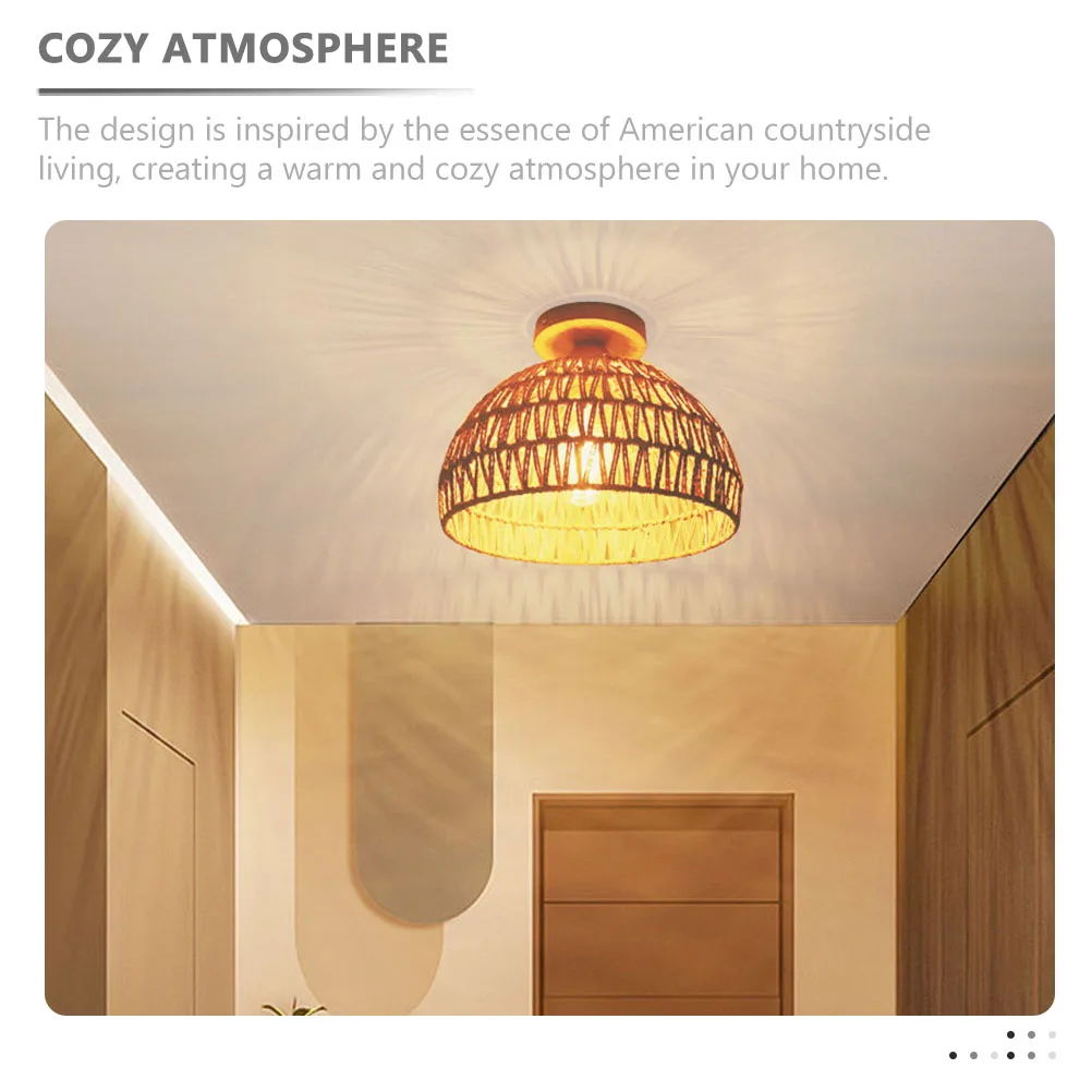 Rustic Flush Light Fixture Country Style Ceiling Lamp E27 220 240V Home Kitchen Living Room Iron Wood Paper Rattan Material
Rustic Flush Light Fixture Country Style Ceiling Lamp E27 220 240V Home Kitchen Living Room Iron Wood Paper Rattan Material