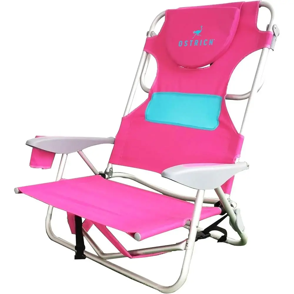 Portable Pink Reclining Beach Chair with Backpack Straps for Outdoor, Pool, Camping, and Patio Use
Portable Pink Reclining Beach Chair with Backpack Straps for Outdoor, Pool, Camping, and Patio Use