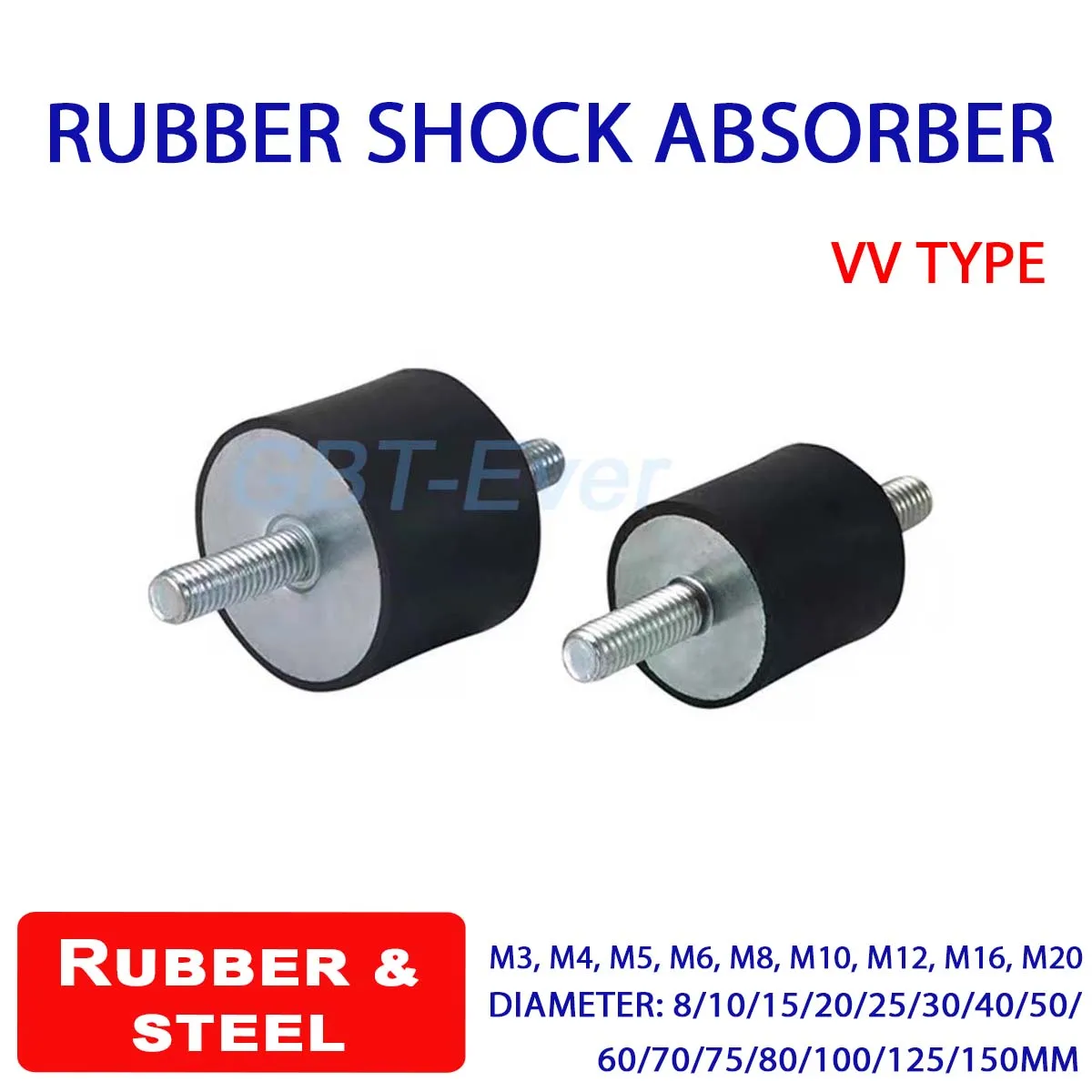 1pcs Rubber Shock Absorbers Anti Vibration Rubber-Metal Silentblock M3 M4 M5 M6 M8 M10 M12 M16 M20 Dia 8/10/15/20-150mm VV Type
1pcs Rubber Shock Absorbers Anti Vibration Rubber-Metal Silentblock M3 M4 M5 M6 M8 M10 M12 M16 M20 Dia 8/10/15/20-150mm VV Type