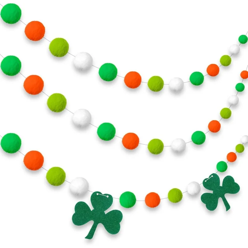 Зеленый Оранжевый Белый Шарик с помпоном Гирлянды День Святого Патрика Фетр Трилистник Конюшина Баннер на День Святого Патрика Ирландские товары для вечеринок
Зеленый Оранжевый Белый Шарик с помпоном Гирлянды День Святого Патрика Фетр Трилистник Конюшина Баннер на День Святого Патрика Ирландские товары для вечеринок