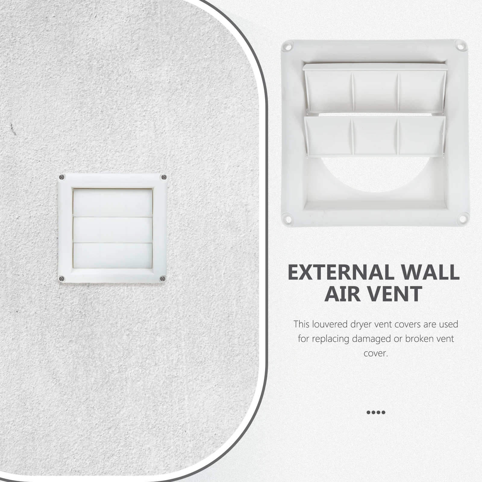 Plastic Air Vent Cover White Outlet Weather Proof External Wall Louvered Dryer Vent Exhaust System Gas Electric
Plastic Air Vent Cover White Outlet Weather Proof External Wall Louvered Dryer Vent Exhaust System Gas Electric