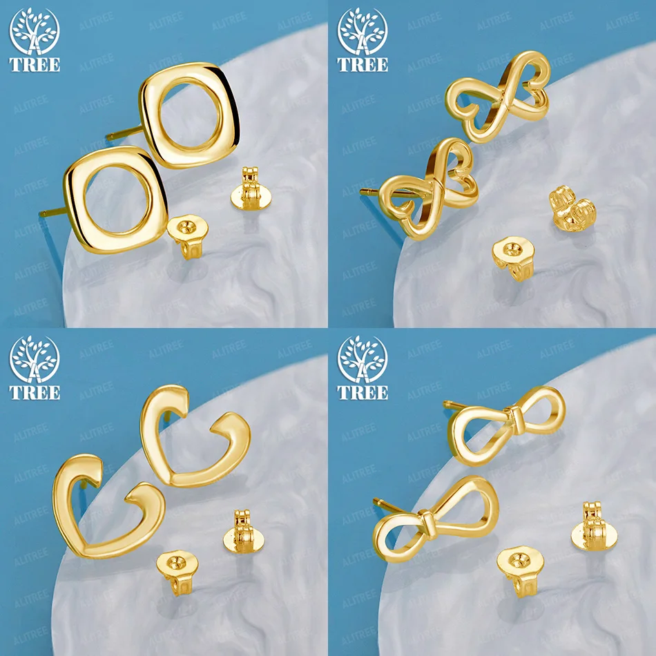 18k Gold Square Heart Shape Butterfly Number 8 Stud Earring For Women Wedding Party Elegant Beautiful Jewelry Gift Accessories
18k Gold Square Heart Shape Butterfly Number 8 Stud Earring For Women Wedding Party Elegant Beautiful Jewelry Gift Accessories