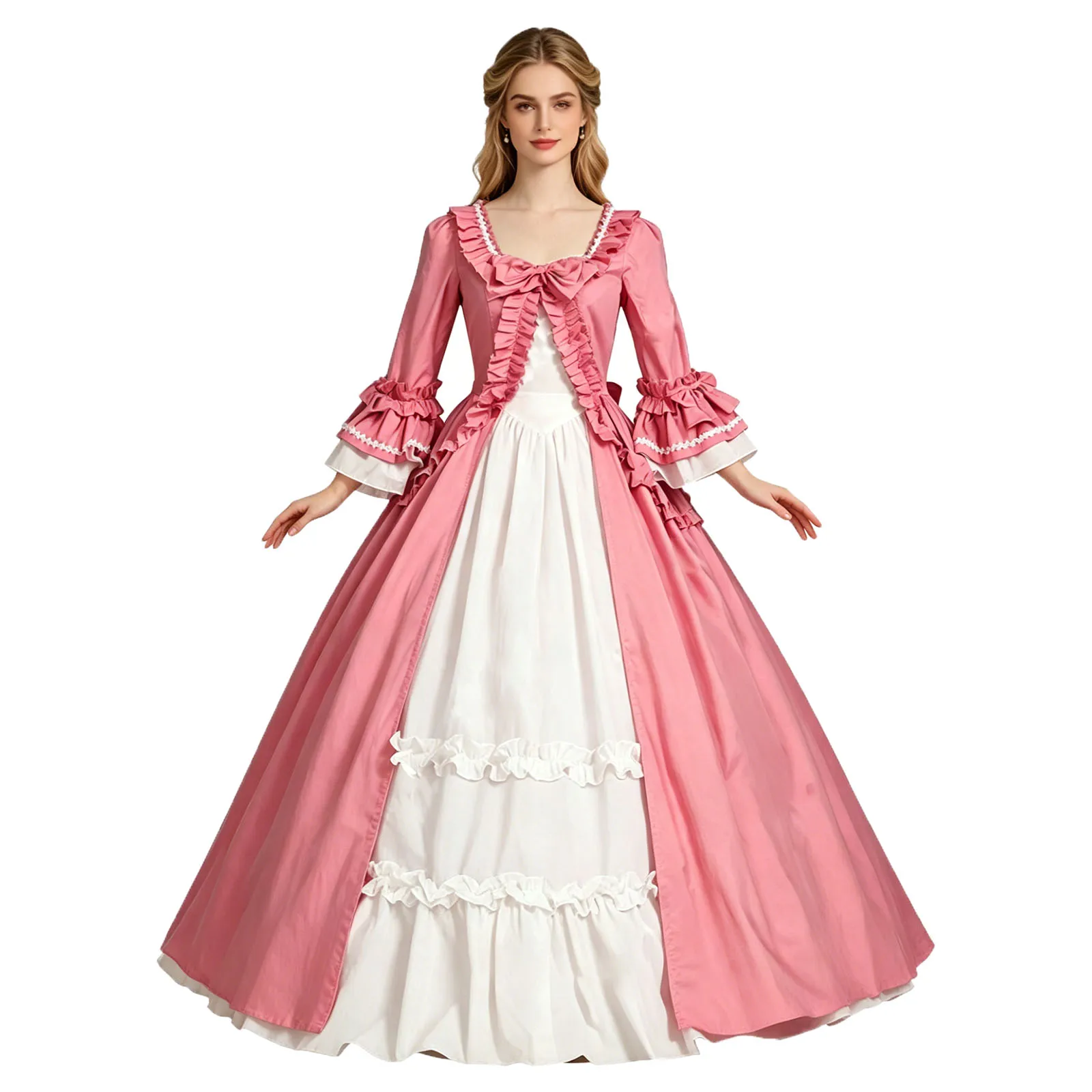 Women's 18th Century Victoria Dress Marie Antoinette Costume Renaissance Pink Ruffled Court Noble Ball Gown for Historical
Women's 18th Century Victoria Dress Marie Antoinette Costume Renaissance Pink Ruffled Court Noble Ball Gown for Historical