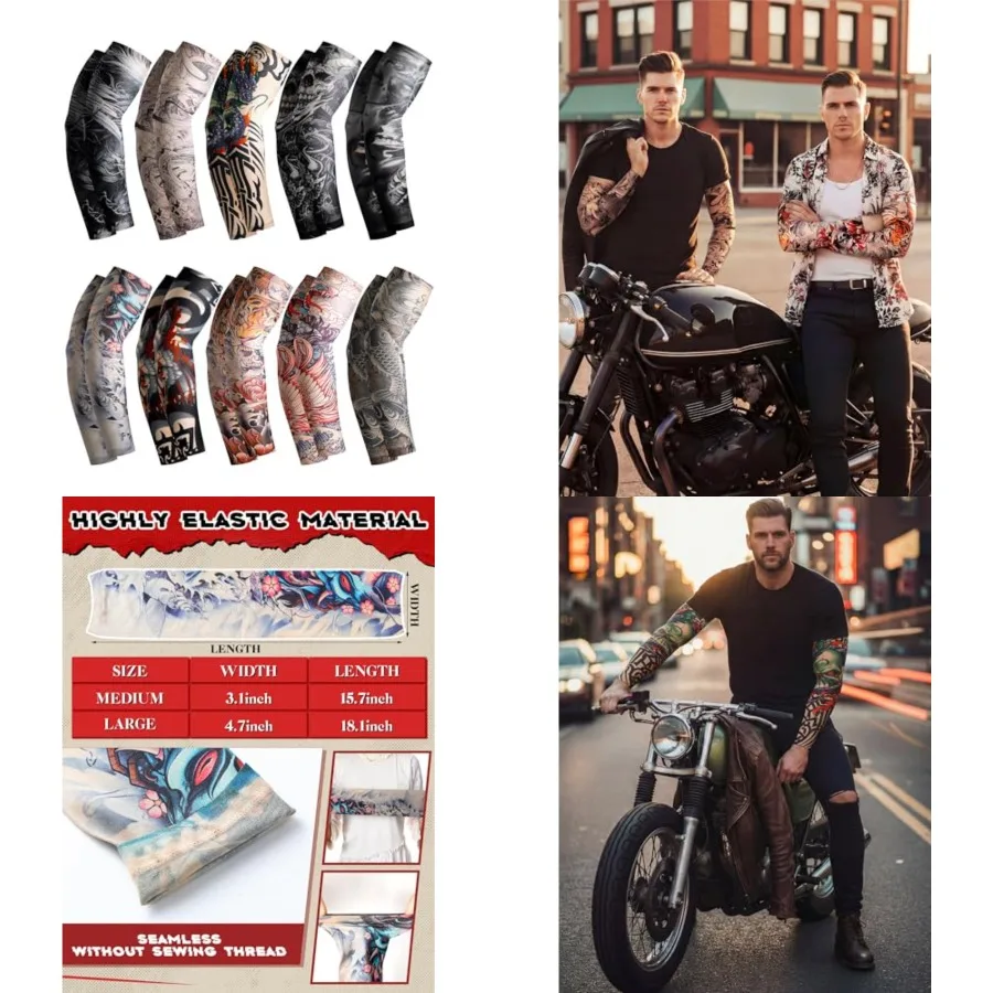 Boao 20 Pcs Men's Cooling Arm Sleeves Long Fingerless Arm Cover Anti Slip UV Protection Sun Temporary Tattoo Sleeves
Boao 20 Pcs Men's Cooling Arm Sleeves Long Fingerless Arm Cover Anti Slip UV Protection Sun Temporary Tattoo Sleeves