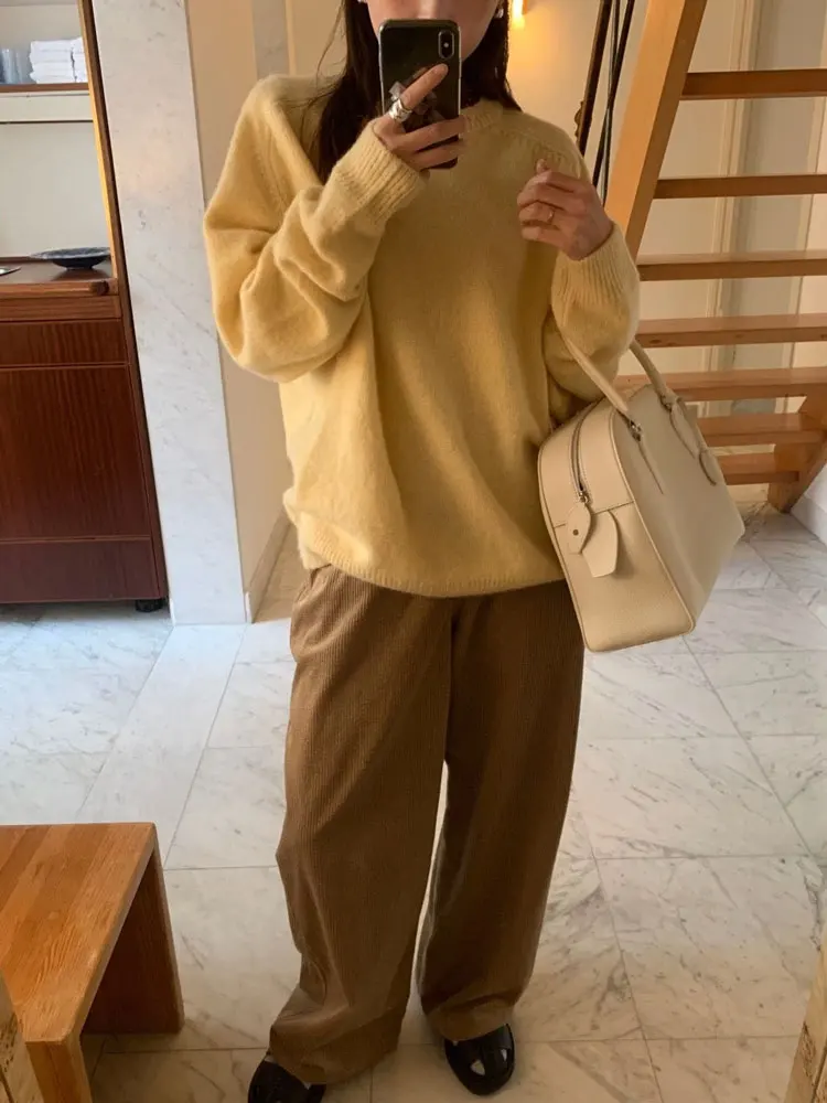 Loose Casual round Neck Sweater Brand Winter New Arrival Women's Knitted Wool Cotton Blend Comfortable Fit Sweater
Loose Casual round Neck Sweater Brand Winter New Arrival Women's Knitted Wool Cotton Blend Comfortable Fit Sweater