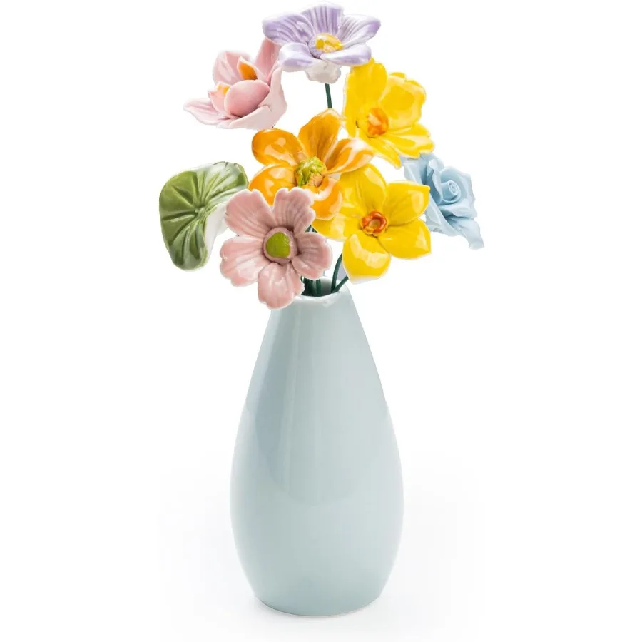 Керамические цветы ручной работы Набор фарфоровых искусственных цветочных листьев с синей вазой для комнаты, спальни, офиса, р. Не требуется сборка
Керамические цветы ручной работы Набор фарфоровых искусственных цветочных листьев с синей вазой для комнаты, спальни, офиса, р. Не требуется сборка