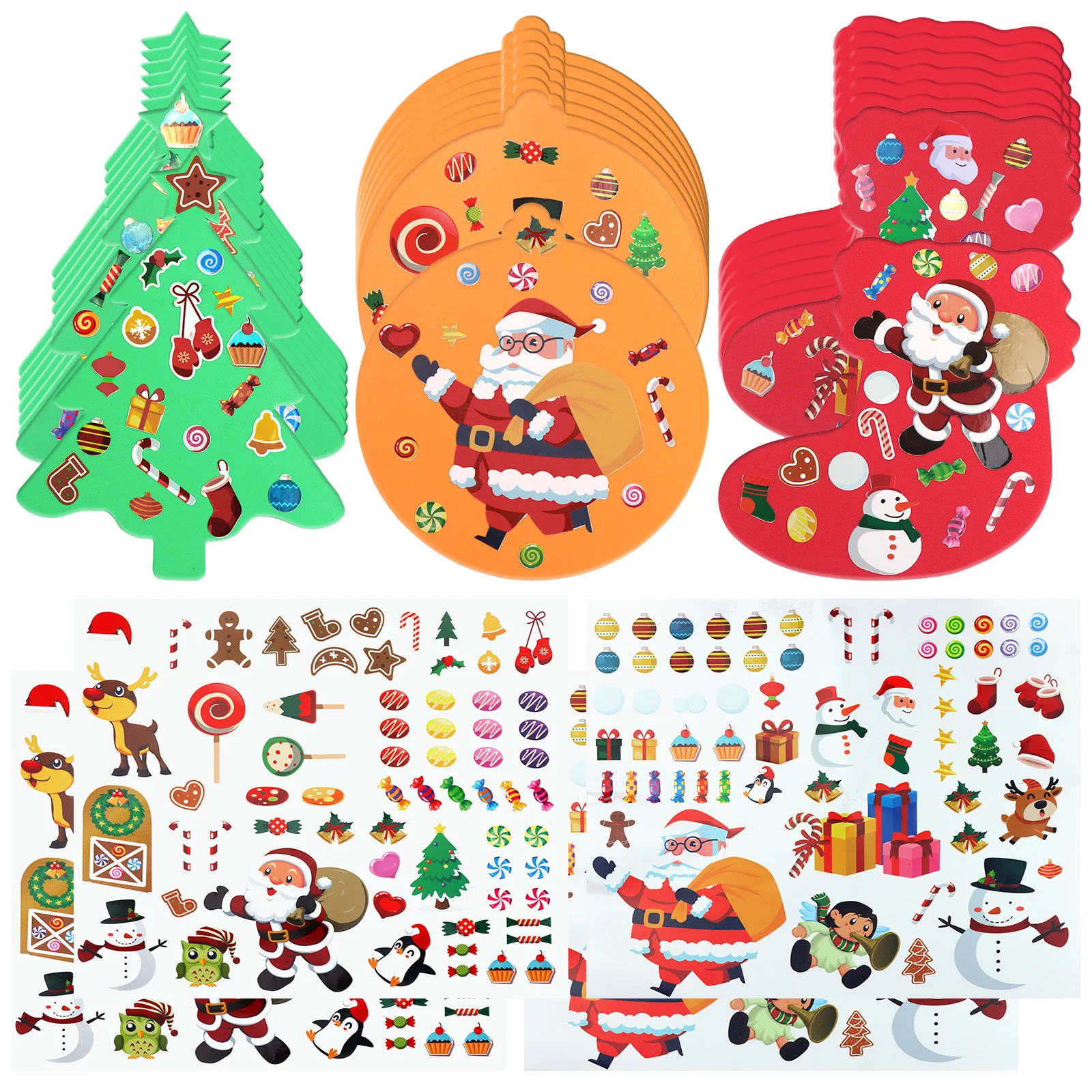 24pcs DIY Christmas Foam Craft Ornaments with 4 Sheet Stickers for Christmas Tree Decorations Kids Children Xmas Party Favors
24pcs DIY Christmas Foam Craft Ornaments with 4 Sheet Stickers for Christmas Tree Decorations Kids Children Xmas Party Favors