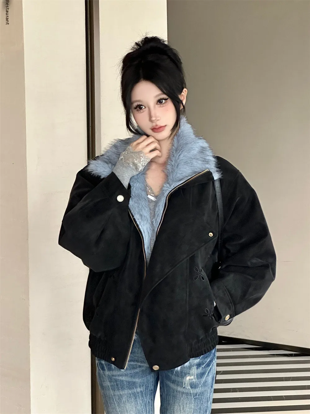Warmth Oak And Hazelnut Short Jacket Women's Faux Fur Collar Stand up Shirt Style Coat Thick Winter Outerwear Cotton Blend
Warmth Oak And Hazelnut Short Jacket Women's Faux Fur Collar Stand up Shirt Style Coat Thick Winter Outerwear Cotton Blend