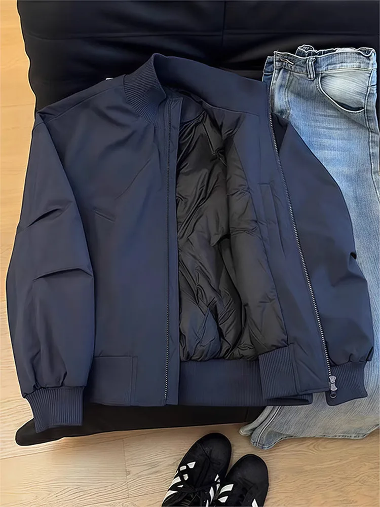 Ретро-куртка-кардиган женская зимняя теплая свободного кроя с воротником-стойкой, синяя, из хлопка, утепленная, в стиле бомбер
Ретро-куртка-кардиган женская зимняя теплая свободного кроя с воротником-стойкой, синяя, из хлопка, утепленная, в стиле бомбер