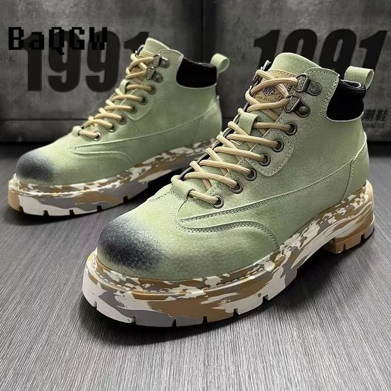 High Top Color Block Leather Boots Men Fashion Motorcycle Ankle Colorful Designer Boots for Men Boots Lace-Up Luxury Man Shoes
High Top Color Block Leather Boots Men Fashion Motorcycle Ankle Colorful Designer Boots for Men Boots Lace-Up Luxury Man Shoes