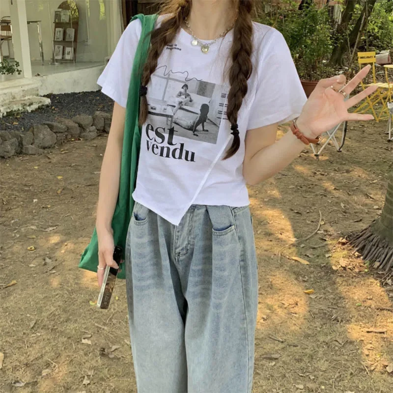 2024 New Fashion Woman T-shirts Summer Short Sleeve T Shirt Graphic Tee Tops Korean Style Tshirt Femme Y2k Clothes
2024 New Fashion Woman T-shirts Summer Short Sleeve T Shirt Graphic Tee Tops Korean Style Tshirt Femme Y2k Clothes