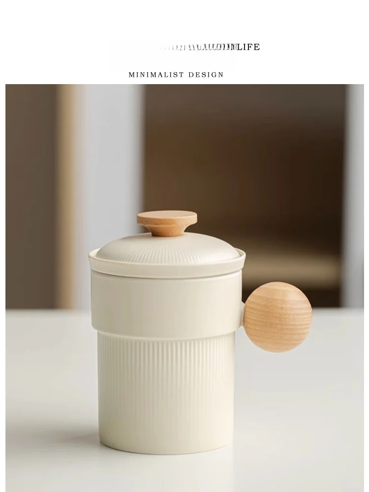 Tlife Ceramic Tea Cup with Tea Water Separation Creative Wooden Handle Mountain Water Design 400ml Japanese Style Cup for Adults
Tlife Ceramic Tea Cup with Tea Water Separation Creative Wooden Handle Mountain Water Design 400ml Japanese Style Cup for Adults