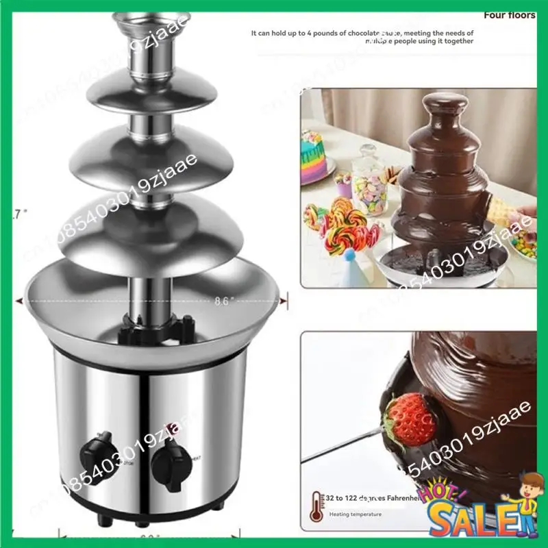 New Arrival 4-Tier Electric Chocolate Fondue Fountain Machine Reusable Melts Cheese Candy Chocolate Fountain Machine For Parties
New Arrival 4-Tier Electric Chocolate Fondue Fountain Machine Reusable Melts Cheese Candy Chocolate Fountain Machine For Parties