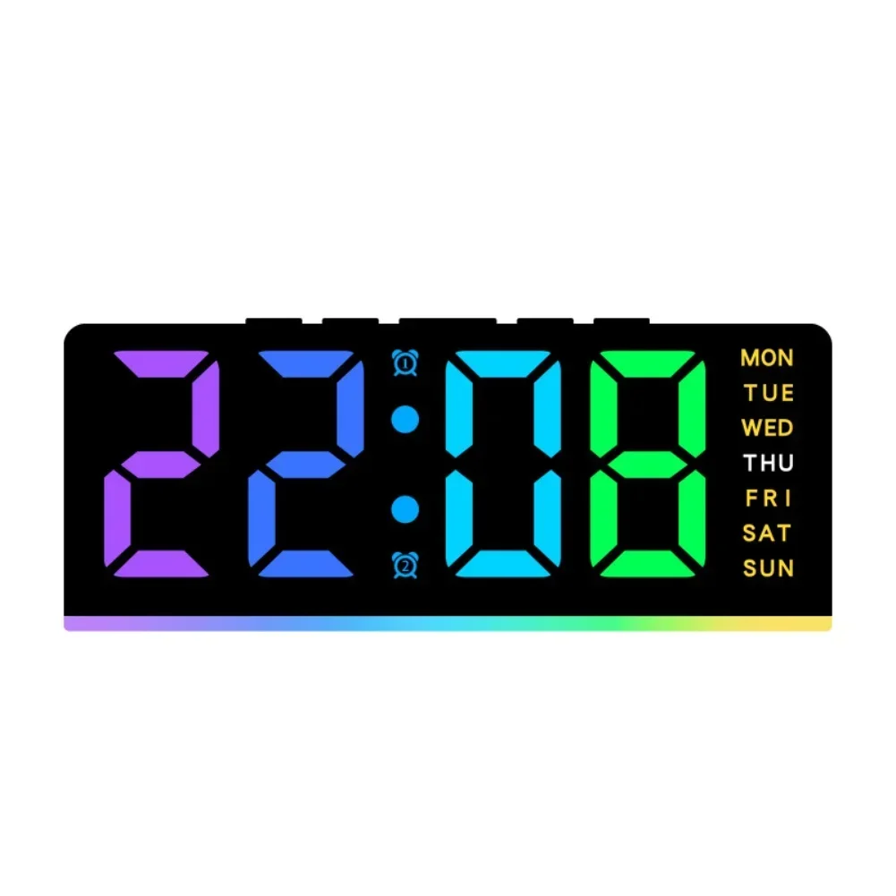 1PC RGB Light Clock 16*6.7*4cm Week Alarm Date Clocks Simple And Multi-functional Night Light, Bedside Table Clocks Home Parts
1PC RGB Light Clock 16*6.7*4cm Week Alarm Date Clocks Simple And Multi-functional Night Light, Bedside Table Clocks Home Parts