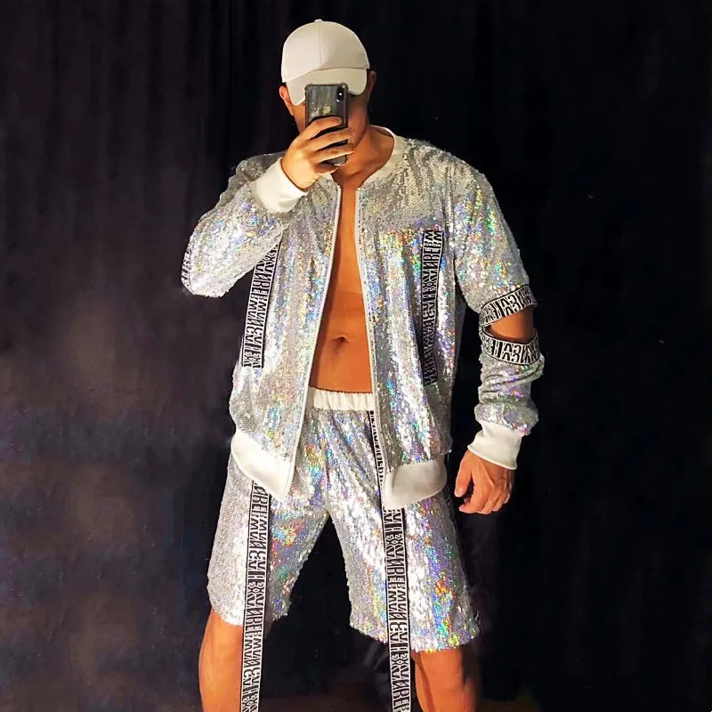 Men Hip Hop Jazz Dance Team Costume Silver Sequins Letter Bandage Jacket Pants Street Dance Outfit Nightclub Performance Clothes
Men Hip Hop Jazz Dance Team Costume Silver Sequins Letter Bandage Jacket Pants Street Dance Outfit Nightclub Performance Clothes