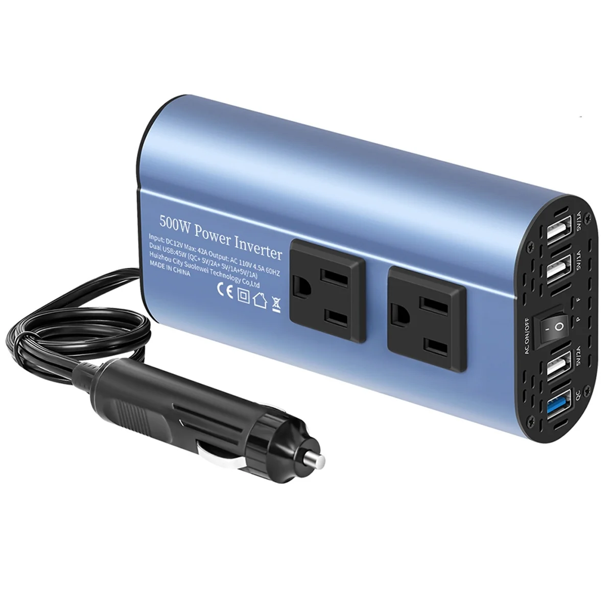 AT42 Car Inverter 500W DC 12V to 110V AC Automotive Inverter Converter Automatic Transformer with US Socket Inverter
AT42 Car Inverter 500W DC 12V to 110V AC Automotive Inverter Converter Automatic Transformer with US Socket Inverter