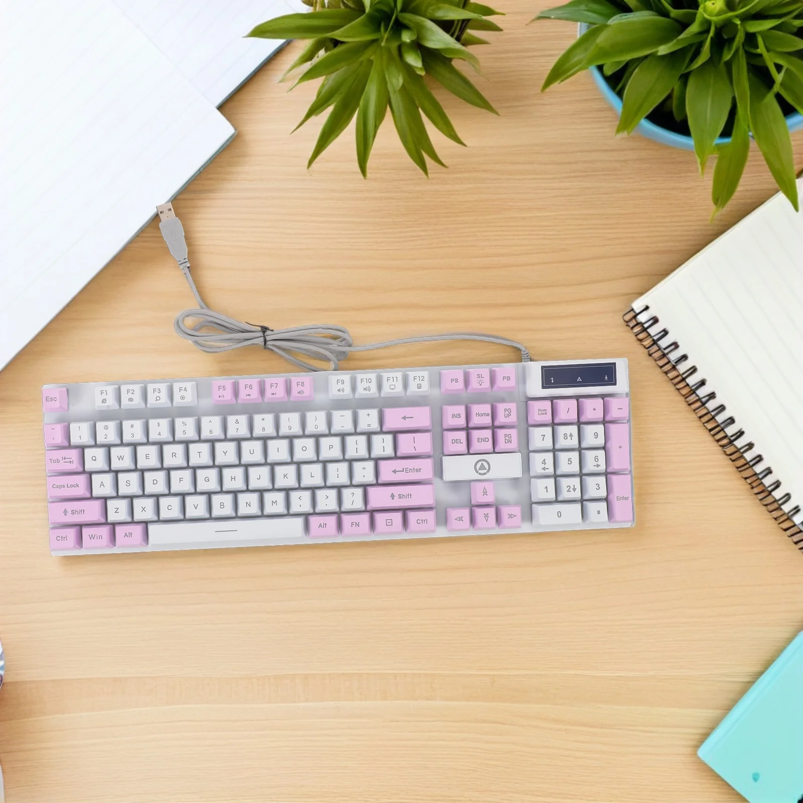 104 Keys Mechanical Keyboard Rgb Backlit Wired Gaming Keyboard For Pc Laptop Usb Led Retro Typewriter Style Sturdy Keycaps
104 Keys Mechanical Keyboard Rgb Backlit Wired Gaming Keyboard For Pc Laptop Usb Led Retro Typewriter Style Sturdy Keycaps