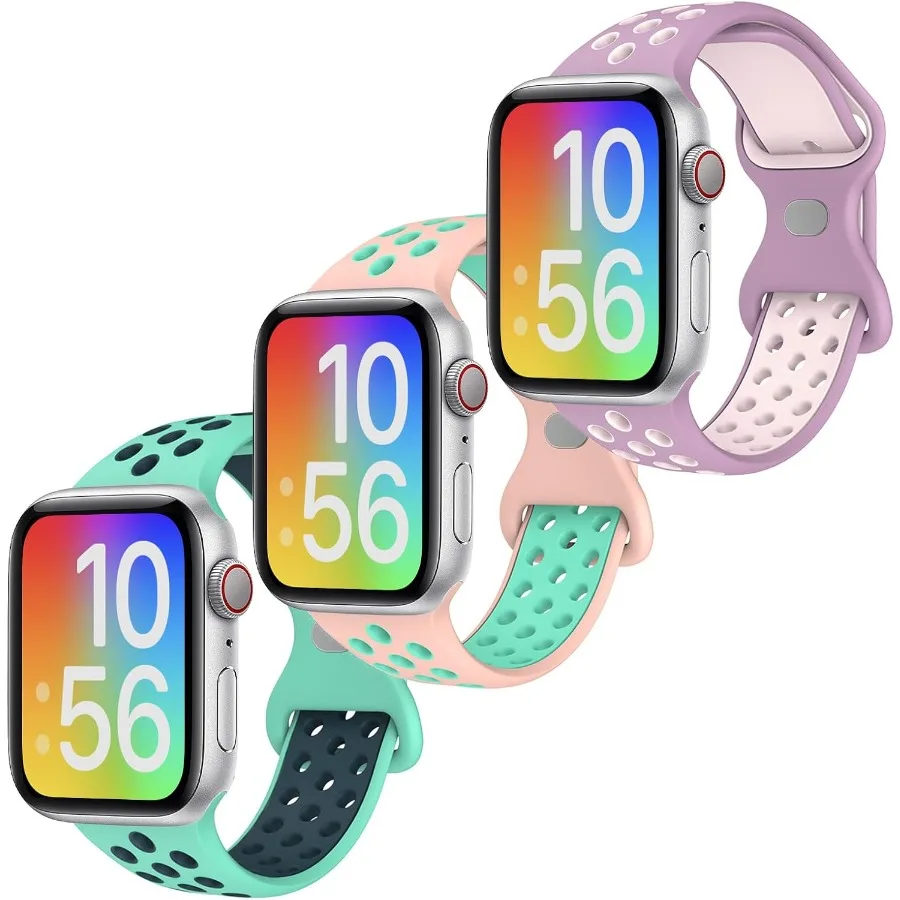 3 упаковки мягких силиконовых ремешков, совместимых с Apple Watch Band 38 40 41 мм или 42 44 45 мм, дышащий спортивный ремешок для мальчиков и девочек для iWat
3 упаковки мягких силиконовых ремешков, совместимых с Apple Watch Band 38 40 41 мм или 42 44 45 мм, дышащий спортивный ремешок для мальчиков и девочек для iWat