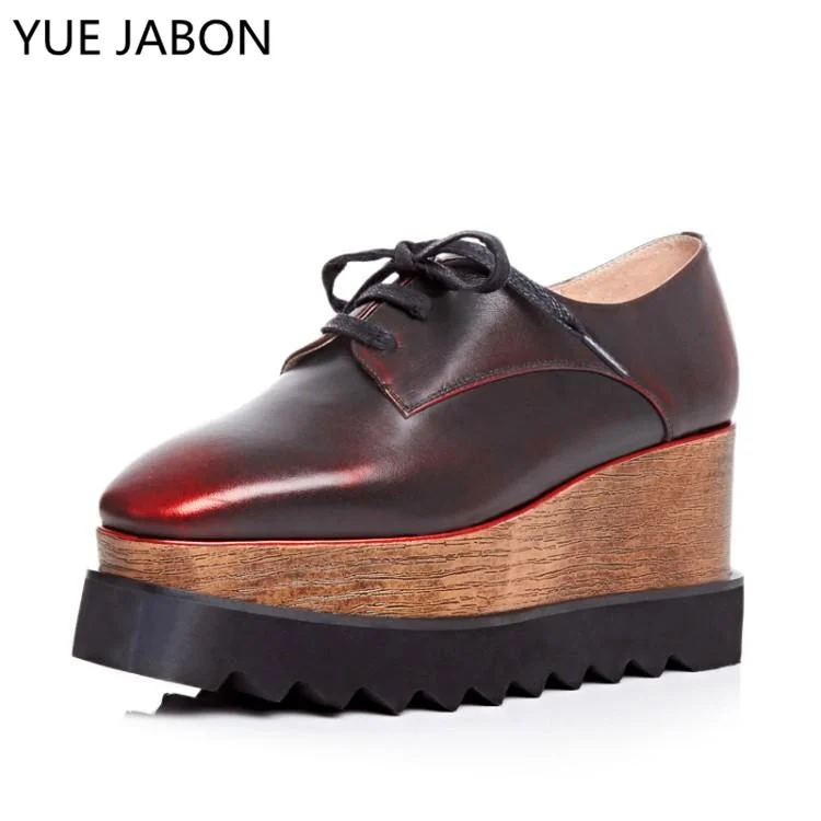 Retro real leather shoes women's casual sneakers derby lace up round toe platform thick sole leather shoes chunky heel
Retro real leather shoes women's casual sneakers derby lace up round toe platform thick sole leather shoes chunky heel