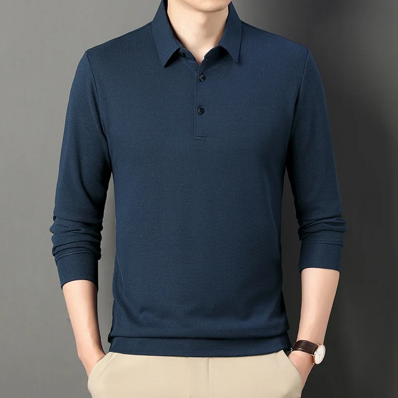 Fall Winter Men Long Sleeve New Solid Color T-shirt Trendy Casual Loose Outer Wear Lapel Polo Shirt
Fall Winter Men Long Sleeve New Solid Color T-shirt Trendy Casual Loose Outer Wear Lapel Polo Shirt