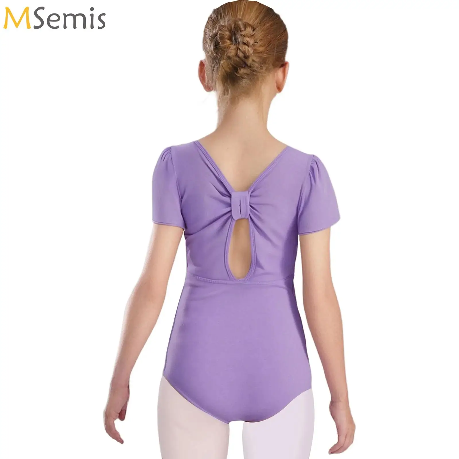 Knot Back Kids Girls Ballet Gymnastics Leotard Short Sleeves Sheer Mesh Bodysuit Skating Performance Dancewear Training Wear
Knot Back Kids Girls Ballet Gymnastics Leotard Short Sleeves Sheer Mesh Bodysuit Skating Performance Dancewear Training Wear