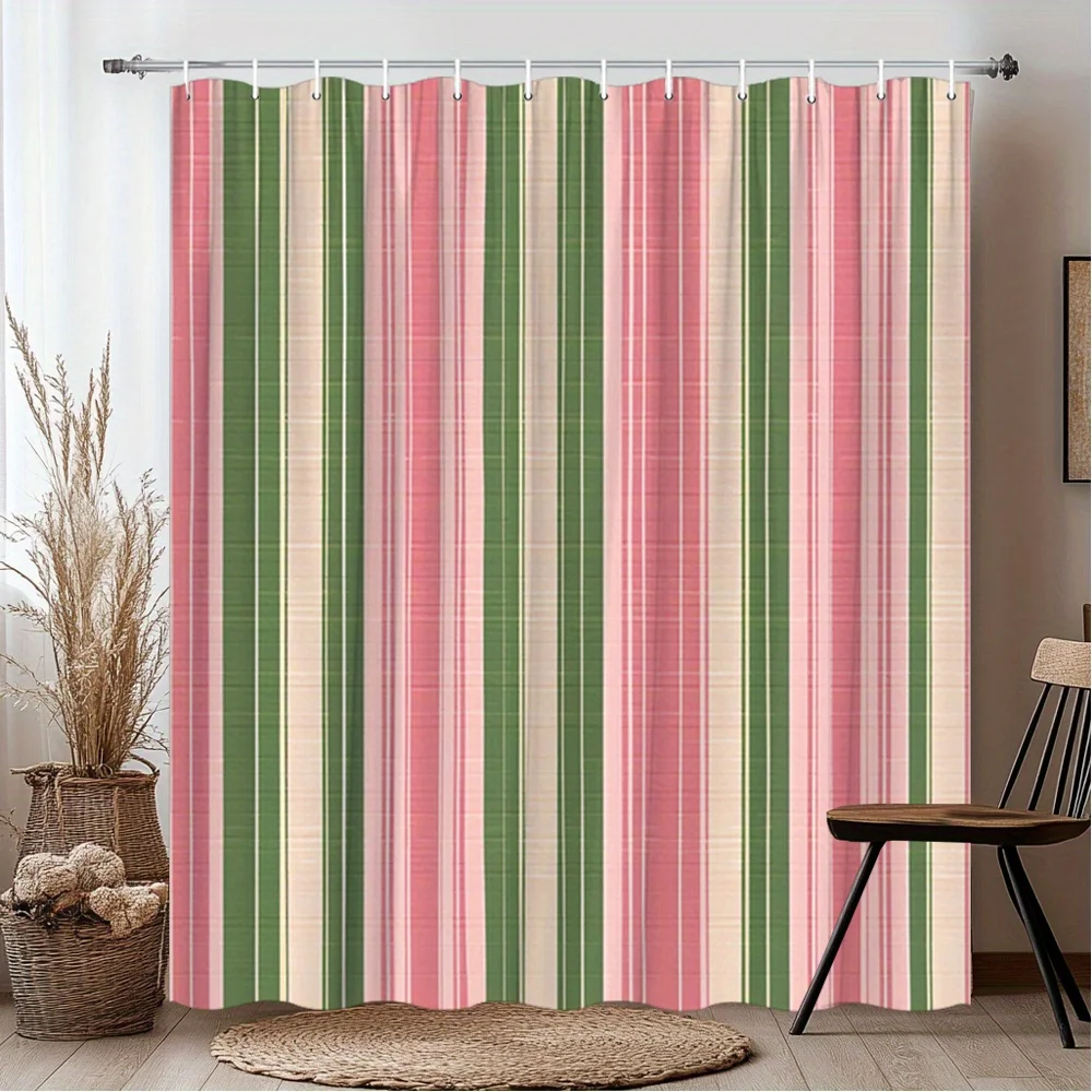 Striped Shower Curtain – Pink Green Cream Vertical Plaid, 2D Flat Print, Polyester, Grommet Top, 71x71 inch
Striped Shower Curtain – Pink Green Cream Vertical Plaid, 2D Flat Print, Polyester, Grommet Top, 71x71 inch