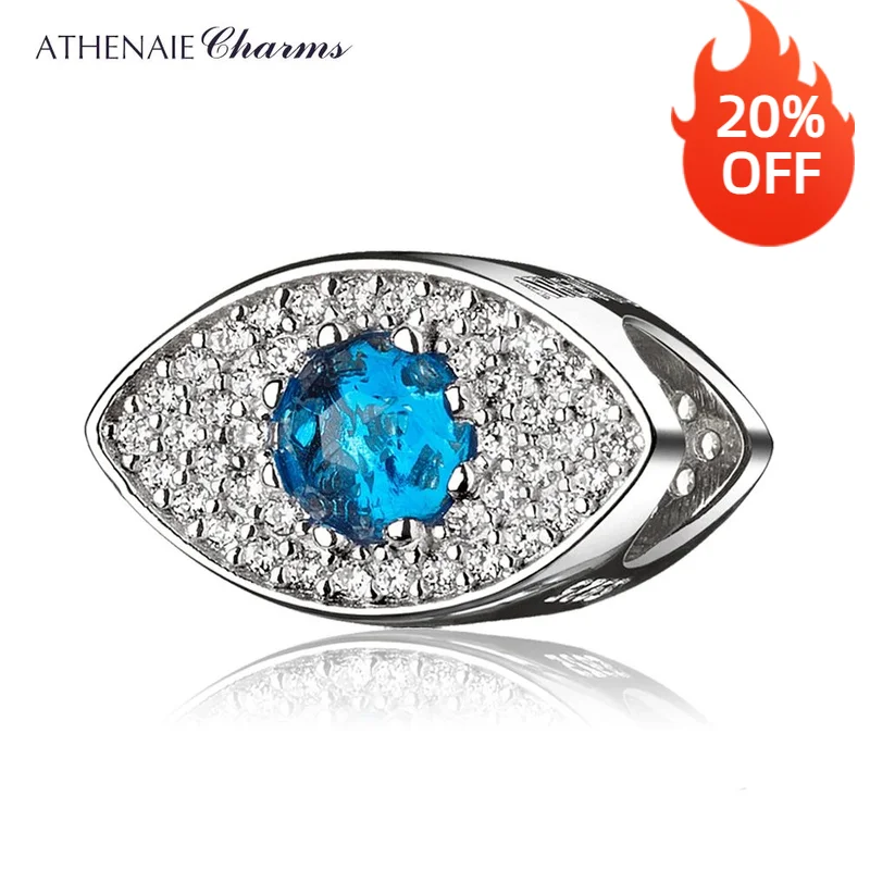 ATHENAIE S925 Sterling Silver Charms Clear and Blue CZ Dvil Eye Charm Beads fit Original Women Bracelet Jewelry
ATHENAIE S925 Sterling Silver Charms Clear and Blue CZ Dvil Eye Charm Beads fit Original Women Bracelet Jewelry