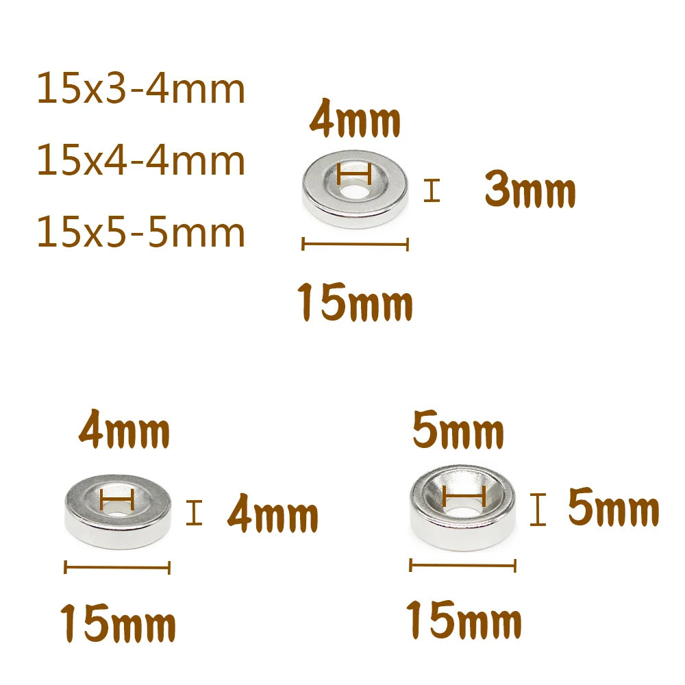 10/20/50/100Pcs 15x3-4mm 15x4-4mm 15x5-5mm Small Round Super Strong N35 Search Magnet Countersunk Neodymium Magnet Disc Imanes
10/20/50/100Pcs 15x3-4mm 15x4-4mm 15x5-5mm Small Round Super Strong N35 Search Magnet Countersunk Neodymium Magnet Disc Imanes