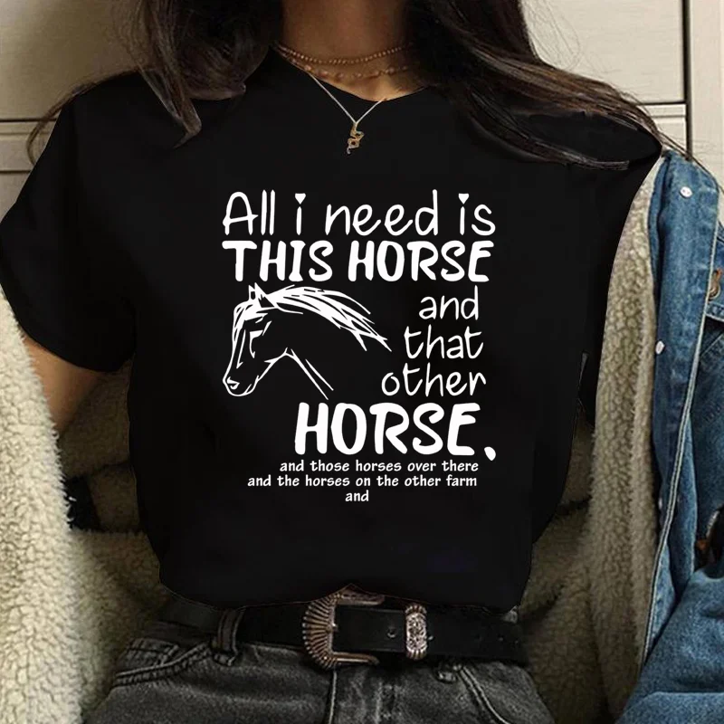 Funny Horse Print Tee Horse Harajuku Pattern Shirt Need Horse Tee Women's Summer T-Shirt Tops
Funny Horse Print Tee Horse Harajuku Pattern Shirt Need Horse Tee Women's Summer T-Shirt Tops