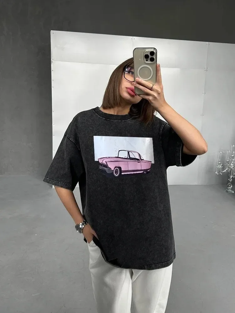 Quality Acid Washed T Shirt Women Vintage Cotton T-shirts Streetwear Soft Mineral Tees Girl Loose Luxury Brand Tops Y2k
Quality Acid Washed T Shirt Women Vintage Cotton T-shirts Streetwear Soft Mineral Tees Girl Loose Luxury Brand Tops Y2k