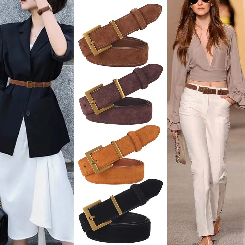 Women Luxury Design Suede Leather Belt Trendy Versatile Frosted Cowhide Belt Casual Pin Buckle Waistband Gifts
Women Luxury Design Suede Leather Belt Trendy Versatile Frosted Cowhide Belt Casual Pin Buckle Waistband Gifts