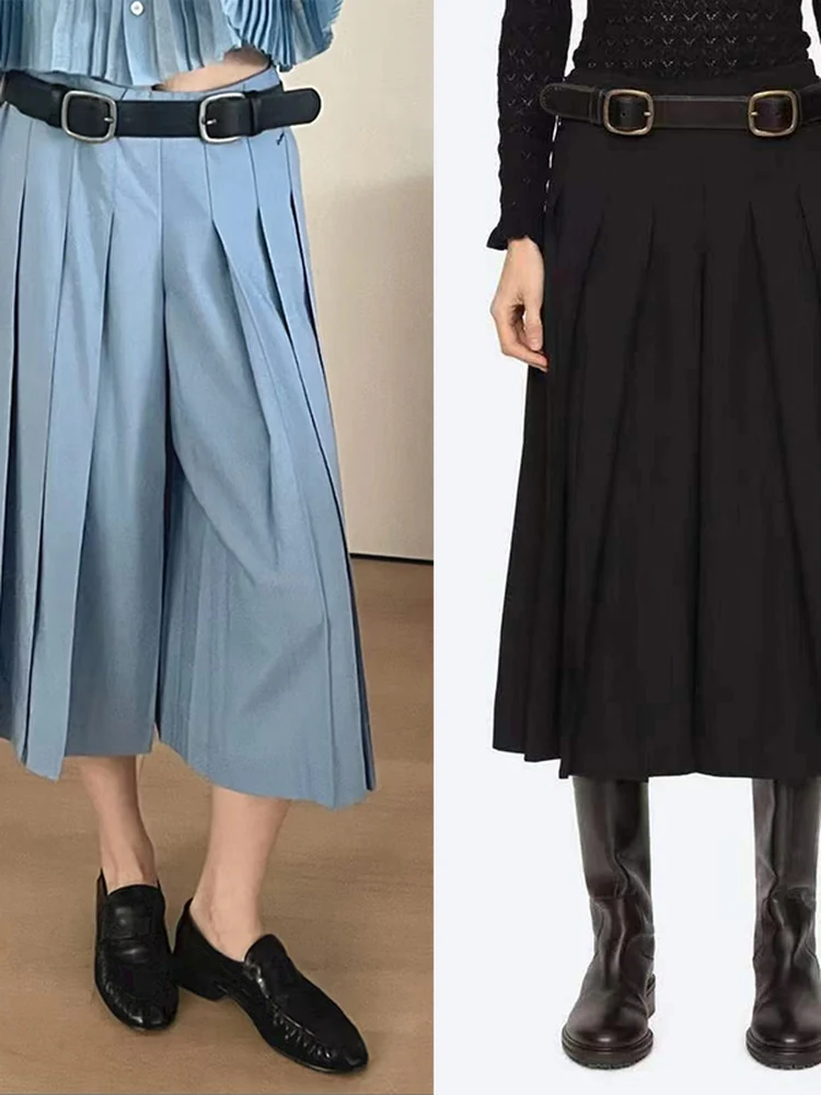 Elegant Mid-Length Wool Blend Pleated Skirt for Women Spring Summer Fashion Double Hairline Waist Belt Ladies Midi Skirt
Elegant Mid-Length Wool Blend Pleated Skirt for Women Spring Summer Fashion Double Hairline Waist Belt Ladies Midi Skirt