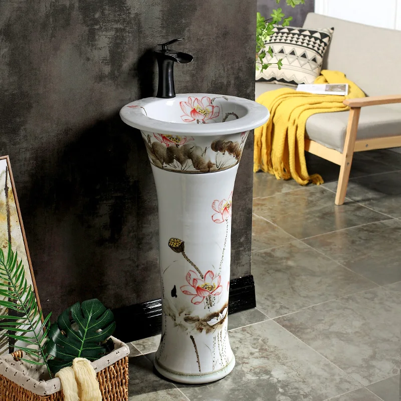 Vertical Pillar Washbasin Ceramic Washbasin Toilet Basin sink Floor-type art pedestal basin
Vertical Pillar Washbasin Ceramic Washbasin Toilet Basin sink Floor-type art pedestal basin