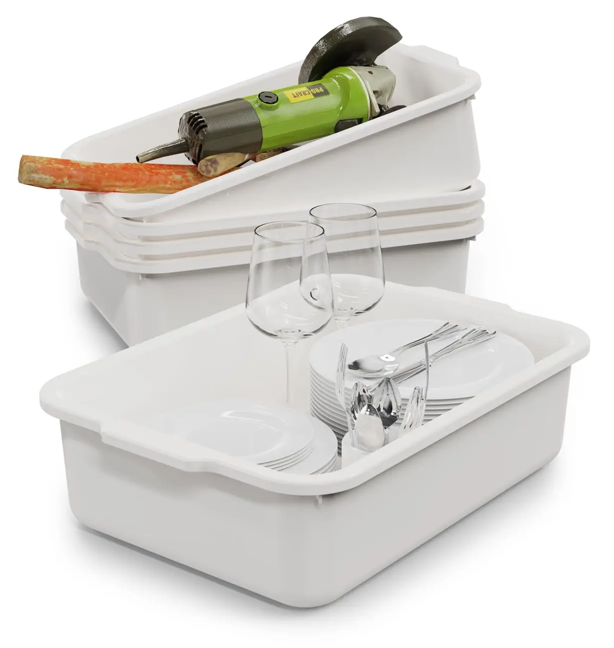 5-Pack 13L Commercial Bus Tubs, Plastic Storage Wash Basin with Stacked Lugs for Restaurant & Home Use
5-Pack 13L Commercial Bus Tubs, Plastic Storage Wash Basin with Stacked Lugs for Restaurant & Home Use